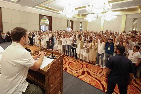 Congress workers meeting in Srinagar